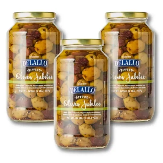 DeLallo Pitted Olives Jubilee, 32 oz Jar, (3 Pack) image {9}