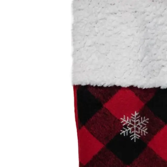 Northlight 20.5" Red and Black Plaid Christmas Stocking With a Vintage Truck image {1}