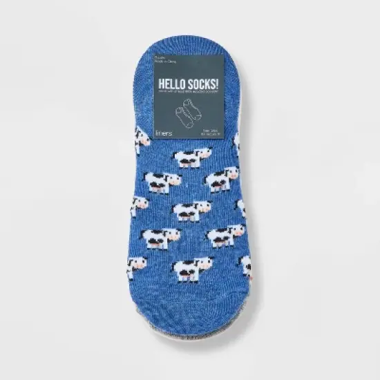 Women's Farm Animals 3pk Liner Socks - Denim Heather/Heather Gray/Pink 4-10 image {1}