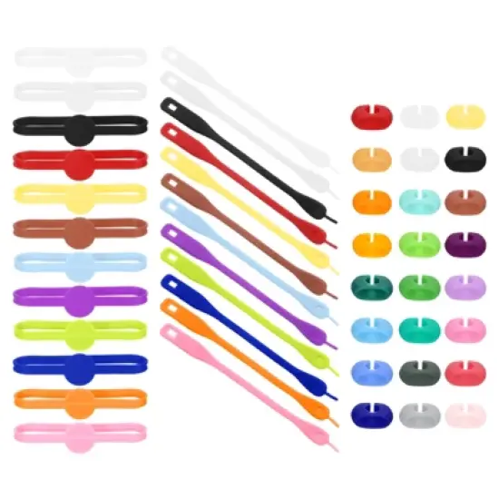 Unique Bargains Silicone Bright Colors Soft Lightweight Wine Glass Markers 48 Pcs image {7}