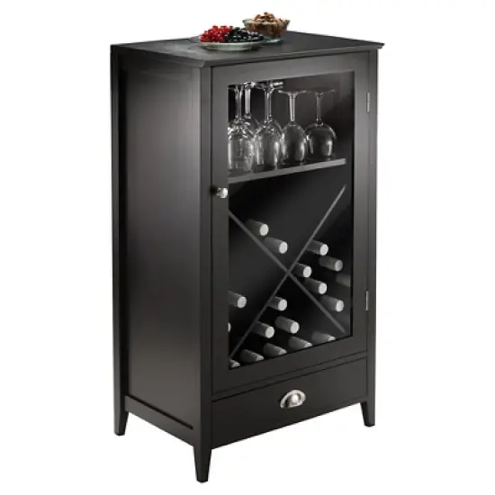 X-Panel Modular Bordeaux Wine Cabinet Wood/Black Espresso - Winsome image {2}