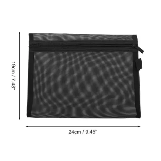 Unique Bargains Portable Zipper Makeup Bag Black 1 Pc image {1}