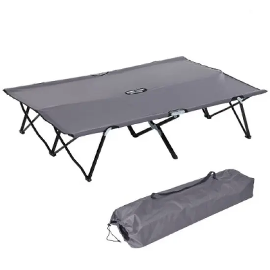 Outsunny 2 Person Folding Camping Cot, Portable Sleeping Cot with Carry Bag image {9}