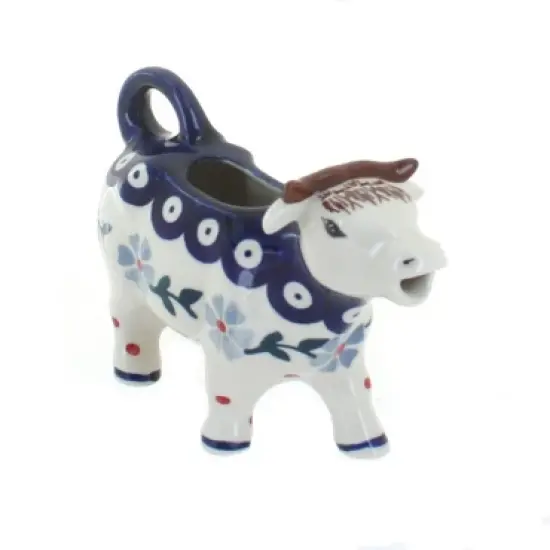 Blue Rose Polish Pottery D081 Manufaktura Cow Creamer image {6}