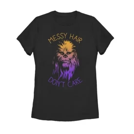 Women's Star Wars Messy Hair Don't Care Chewie T-Shirt image {3}