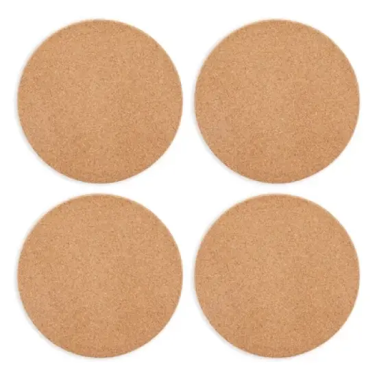 Juvale 4 Pack Round Hot Pads for Countertops and Kitchen, Cork Trivets for Hot Dishes, 9 In image {7}