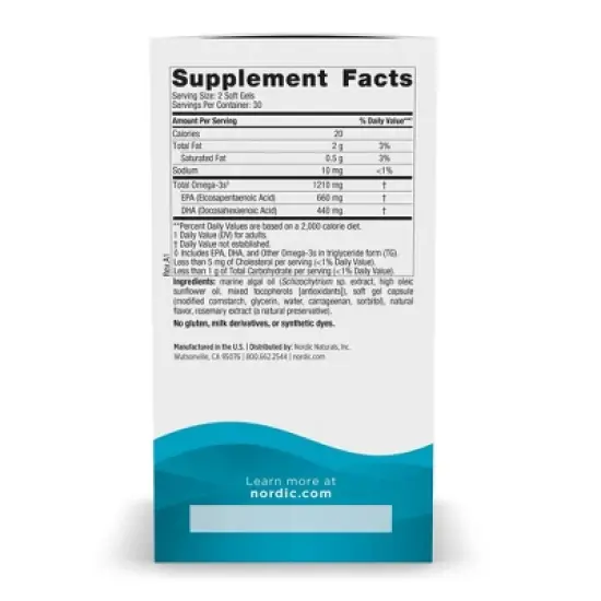Nordic Naturals Ultimate Omega Plant Capsules - Based - Unflavored - 60ct image {3}