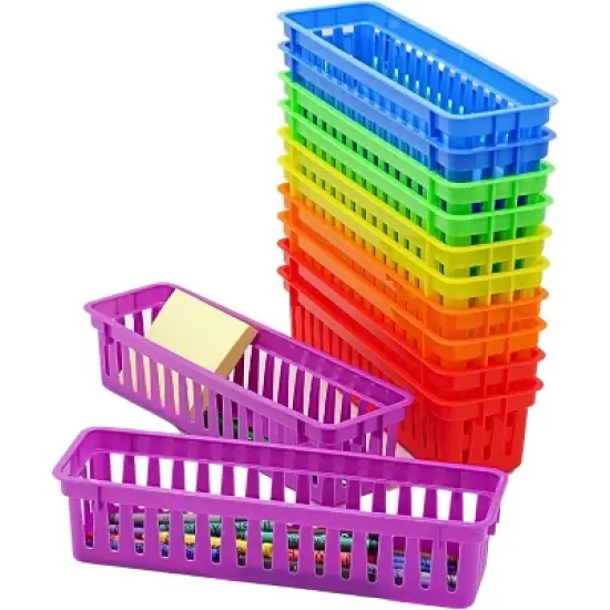 Pencil Baskets for Classroom Essential 12 pcs per pack, Colored Pencils, Drawer Organizer, 
Plastic Storage Bins, Teacher Desks Must-Haves image {2}
