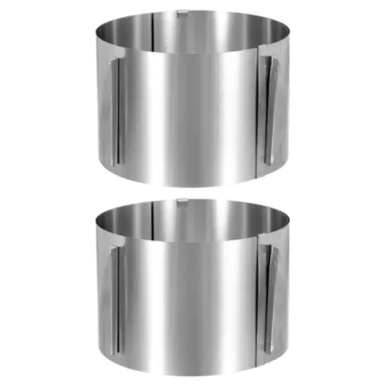 Unique Bargains Stainless Steel Round Adjustable Nonstick Cake Ring 2 Pcs image {15}