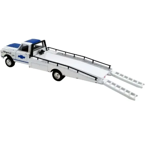 1967 Chevrolet C-30 Ramp Truck & 1970 Trans Am Camaro #1 White w/Blue Stripes "Chaparral" 1/64 Diecast Cars Greenlight for ACME image {4}