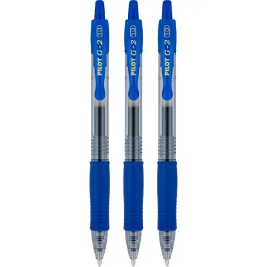 Pilot 3pk G2 Gel Pens Bold Point 1.0mm Blue Ink image {1}