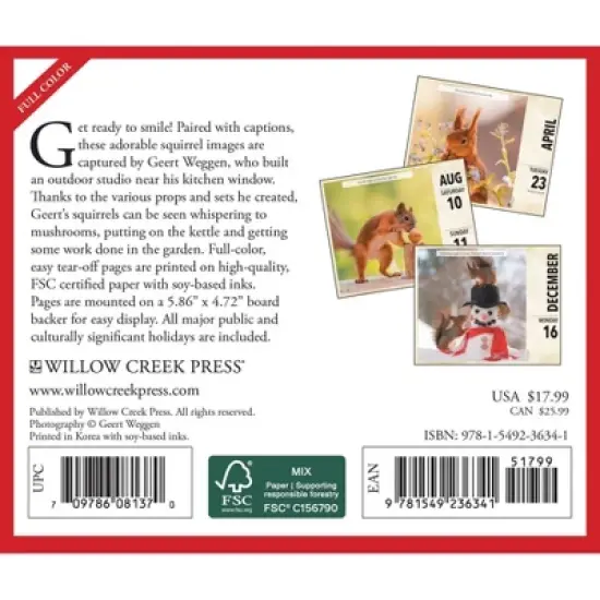 Willow Creek Press 2024 Daily Desk Calendar 5.2"x6.2" Gettin' Squirrelly image {1}