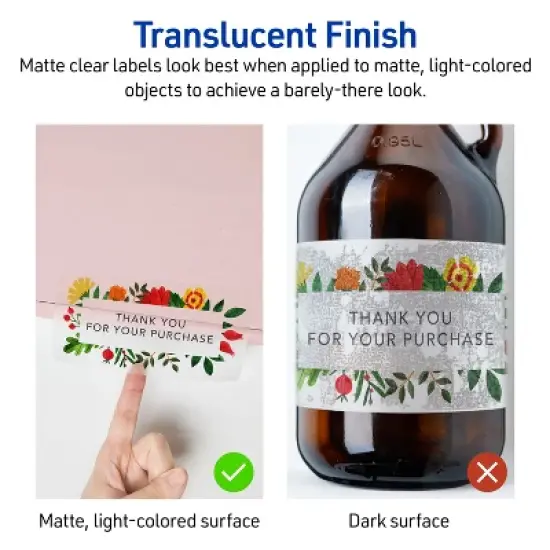 Avery Printable Address Labels with Sure Feed, 1-1/3" x 4", Matte Clear, Permanent Adhesive, Laser & Inkjet, 140 Blank Mailing Labels (8124) image {2}