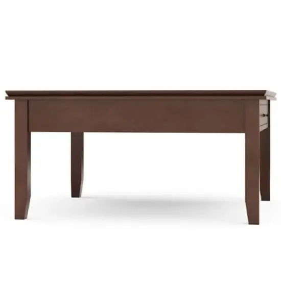 Stratford Square Coffee Table Russet Brown - Wyndenhall: Storage, 2 Drawers, Transitional Style, Pine & Plywood image {5}