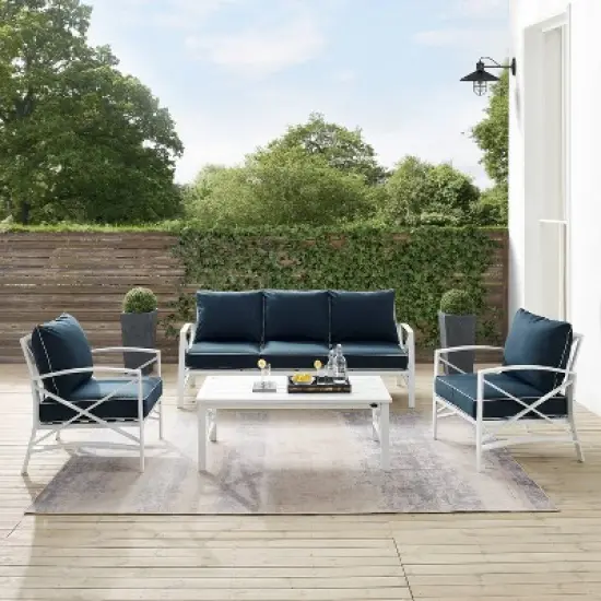 Kaplan 4pc Outdoor Sofa Set - Navy - Crosley image {6}