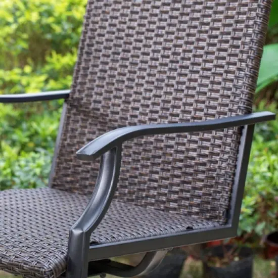 5pc Patio Dining Set with 360 Swivel Chairs & Square Net-Shaped Steel Tabletop - Captiva Designs image {3}