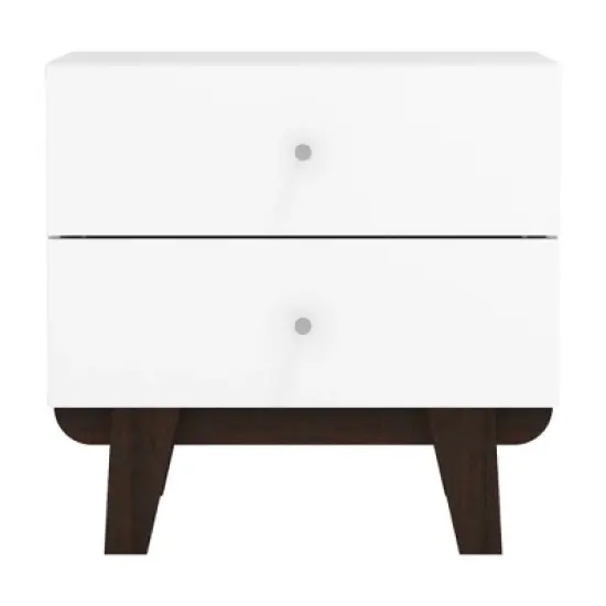 Kincaid Wood 2 Drawer Nightstand Matte White - Hillsdale Furniture image {2}
