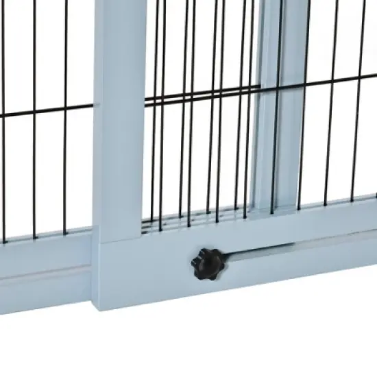 PawHut 72" W x 27.25" H Extra Wide Freestanding Pet Gate with Adjustable Length Dog, Cat, Barrier for House, Doorway, Hallway image {5}