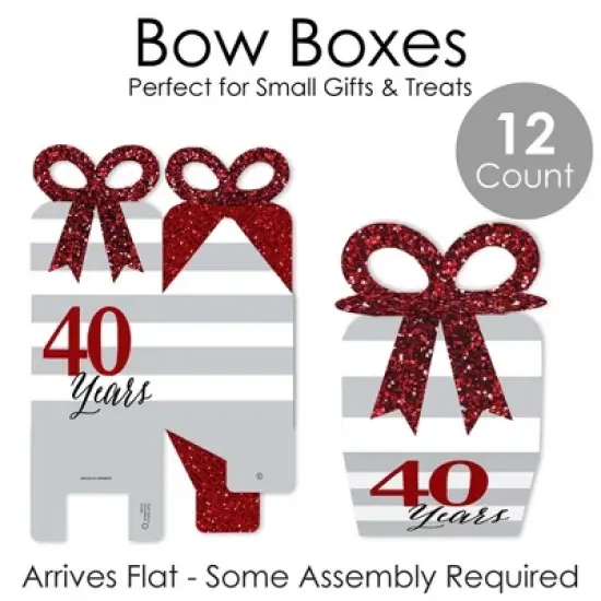 Big Dot of Happiness We Still Do - 40th Wedding Anniversary - Square Favor Gift Boxes - Anniversary Party Bow Boxes - Set of 12 image {4}
