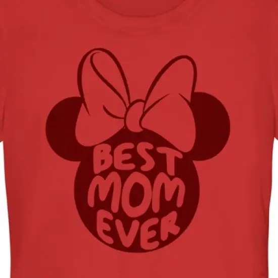 Junior's Minnie Mouse Best Mom Ever Silhouette T-Shirt image {1}