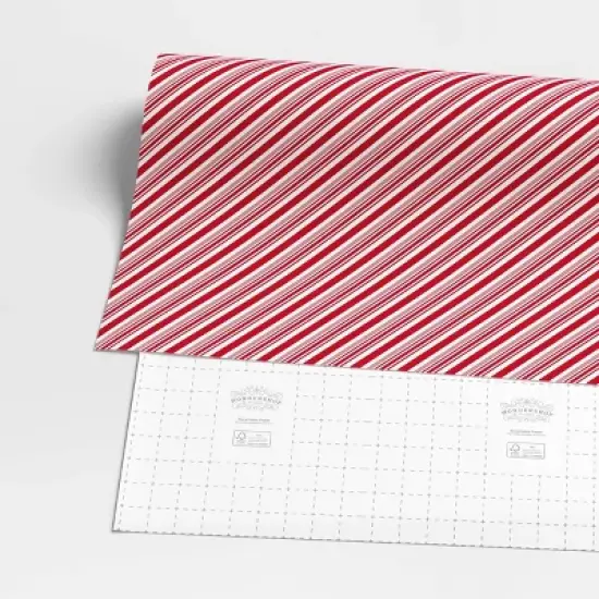 40" 220 sq ft Christmas Roll Wrap Red/White Diagonal Stripe - Wondershop&trade; image {2}