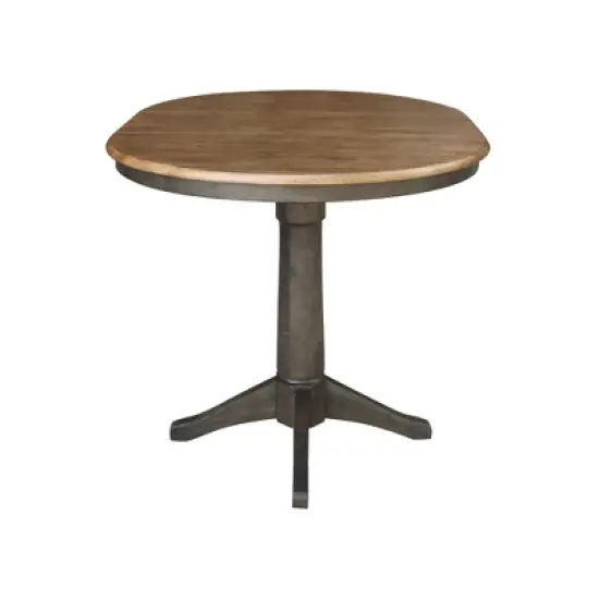 36" Justin Round Drop Leaf Dining Table Tan/Washed Coal - International Concepts image {5}