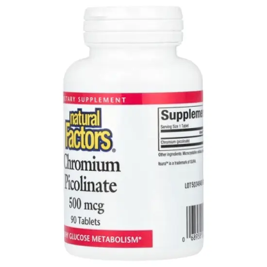Natural Factors Chromium Picolinate, 500 mcg, 90 Tablets image {2}
