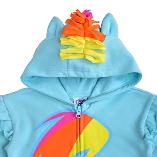 My Little Pony Girl's Zip Up Fashion Hoodie with 3D Ears and Mane For Kids image {3}