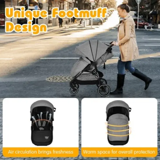 Infans High Landscape Baby Stroller Pushchair w/ Footmuff & Expandable Canopy image {5}