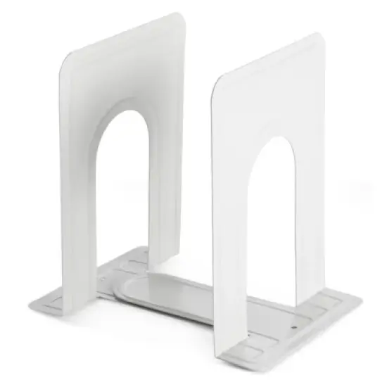 Juvale 12 Pack Metal Bookends for Shelves, Heavy Duty White Book Stoppers for Library, Living Room, or Office (5x6.6x 5.8 in) image {6}