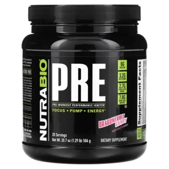 NutraBio Pre-Workout Performance Igniter, Dragonfruit Candy, 1.29 lb (586 g) image {4}