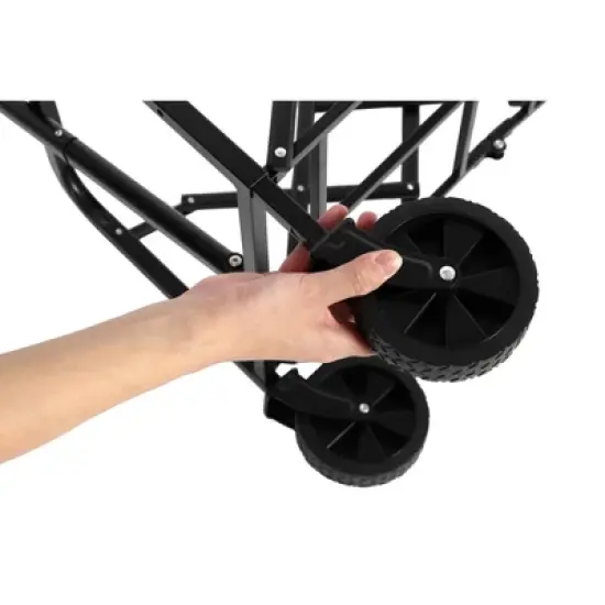 DOMETOUR Lightweight Folding Beach Wagon with Wheels - Heavy Duty Utility Cart for Grocery, Camping, Sports, Garden - Large Capacity - Army Green image {7}