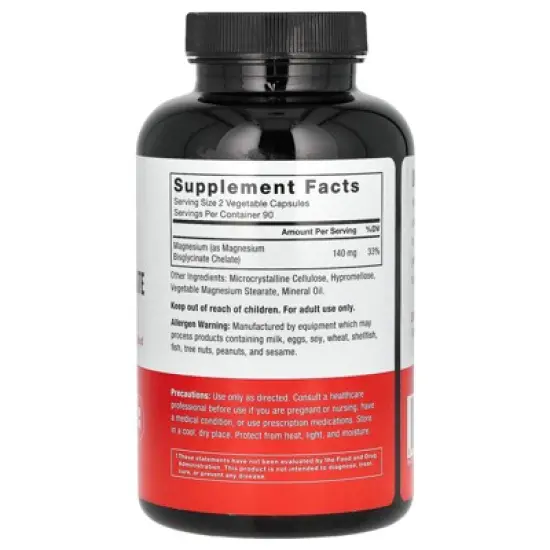 Force Factor Magnesium Glycinate, 180 Vegetable Capsules (70 mg per Capsule) image {1}