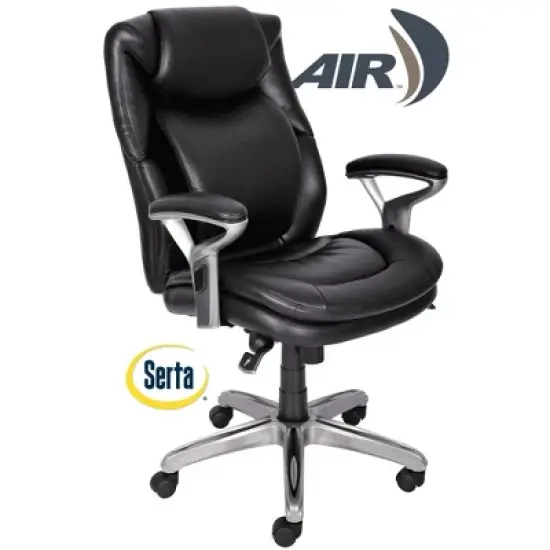 AIR Health & Wellness Managers Chair Black Leather - Serta image {14}