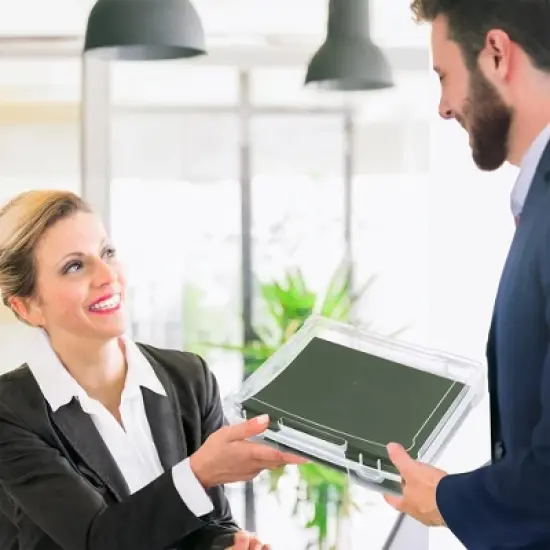 Sorbus Hanging File Organizer Bins Clear Plastic Stackable for Document Storage image {5}