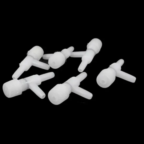 Unique Bargains 2-way White Plastic Aquarium Fish Tank Pond Air Flow Control Valve 6 Pieces image {1}