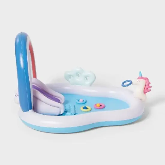 70'' x 92'' x 50'' Play Center Update 34 gal Novelty Kiddie Pool Rainbow - Sun Squad&trade;: Inflatable, Water Sprays image {2}