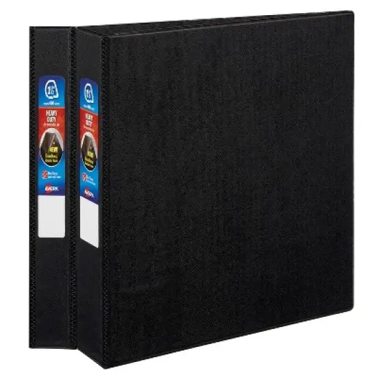 Avery Heavy-Duty 3 Ring Binders, 1.5 Inch One Touch EZD Rings, 2 Black Binders (46046) image {7}