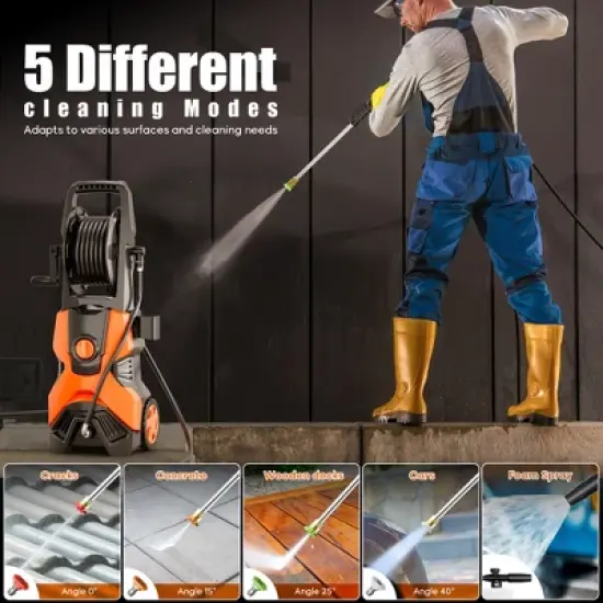 SKONYON 2800 PSI Electric Pressure Washer, 2.4 GPM, 1800W, 5 Nozzles, Foam Cannon, Ergonomic Handle, TSS image {3}