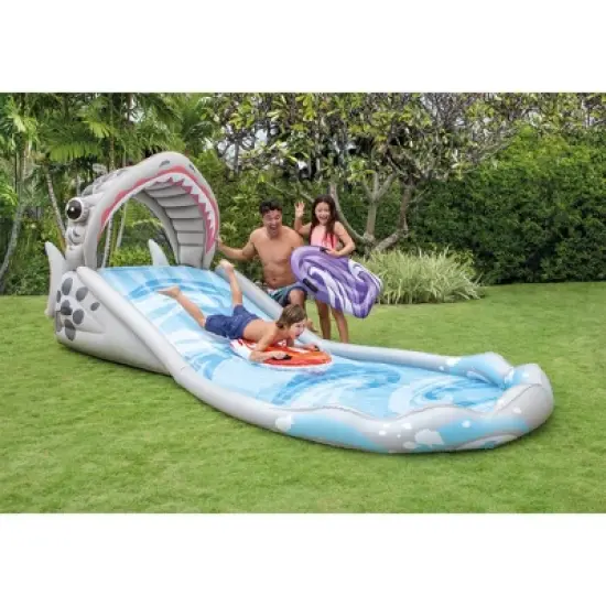 Intex Inflatable Surf 'N Slide Kids Home Outdoor Backyard Water Slide with 2 Surf Riders and Quick Fill 120 Volt Electric Air Pump image {3}