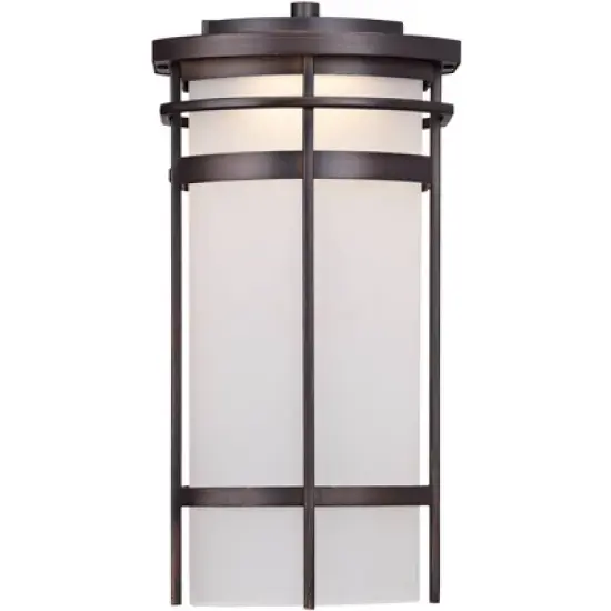 Possini Euro Design Theola Modern Outdoor Wall Light Fixture Bronze LED 12 3/4" Etched Glass Shade for Post Exterior Barn Deck House Porch Yard Patio image {3}