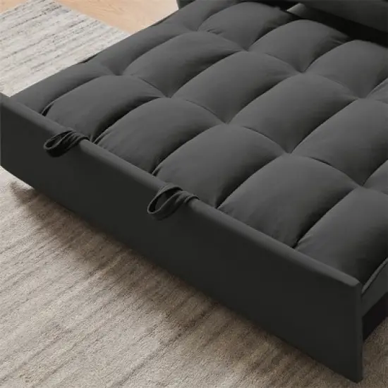 XINGHANZHENXUAN 3-in-1 Velvet Convertible Loveseatm, Sleeper Sofa Bed with Adjustable Backrest & Storage image {10}