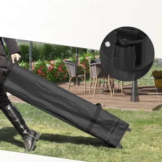 DSVIMOY 10'*10' Pop Up Canopy Tent with Netting, Instant Screen House Room, Height Adjustable with Windows, and Carry Bag, Beige, 118"*118"*106.25" image {3}