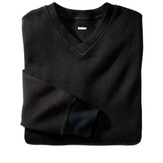 KingSize Men's Big & Tall Heavyweight Thermal Waffle Underwear V-Neck Tee Long Underwear Top image {4}