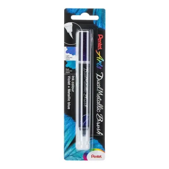 Pentel Arts DualMetallic Brush, Violet/Metallic Blue Ink image {2}