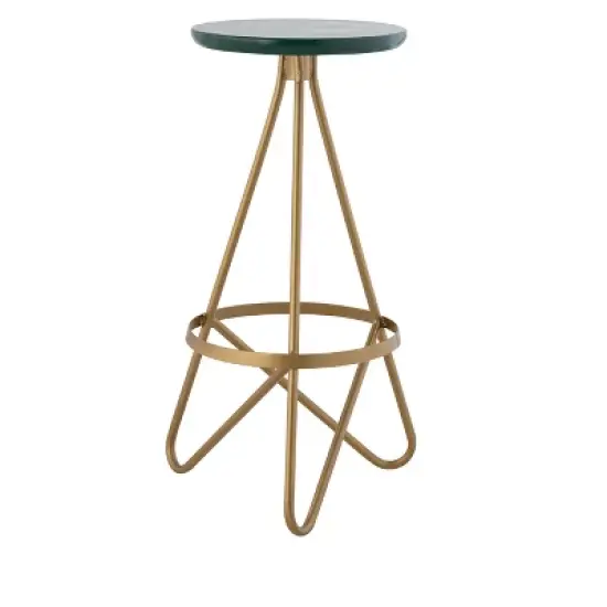 JONATHAN Y Spiroa Modern Industrial Metal Backless Circular Bar Stool image {2}