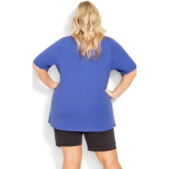 Women's Plus Size Sparkling Stars Top - blue | AVENUE image {1}