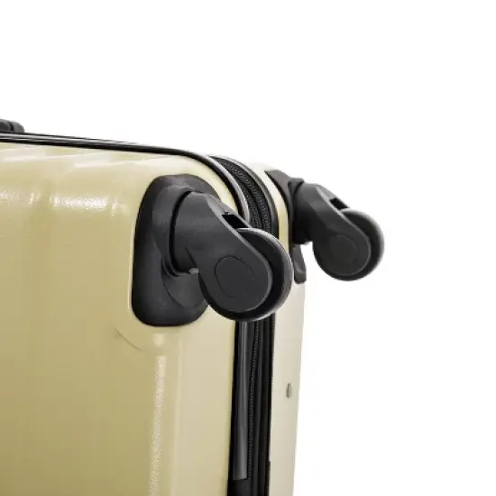 InUSA Aurum Lightweight Hardside Large Checked Spinner Suitcase - Champagne image {9}