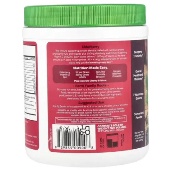 Amazing Grass Greens Blend, Immunity, Elderberry , 7.4 oz (210 g) image {2}