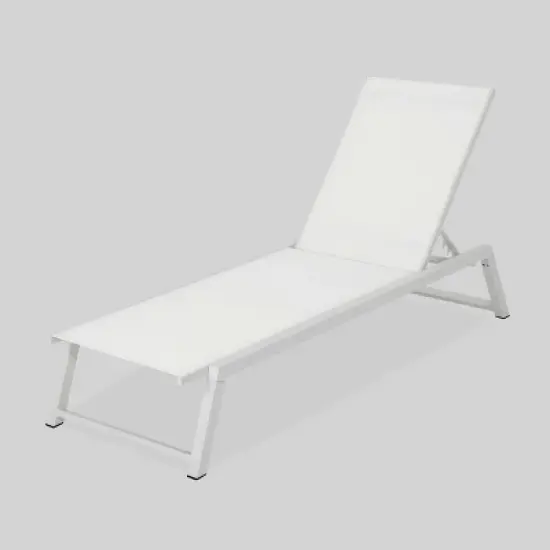 Myers Aluminum Outdoor Patio Chaise Lounge - White - Christopher Knight Home: Weather-Resistant, Traditional Style image {6}